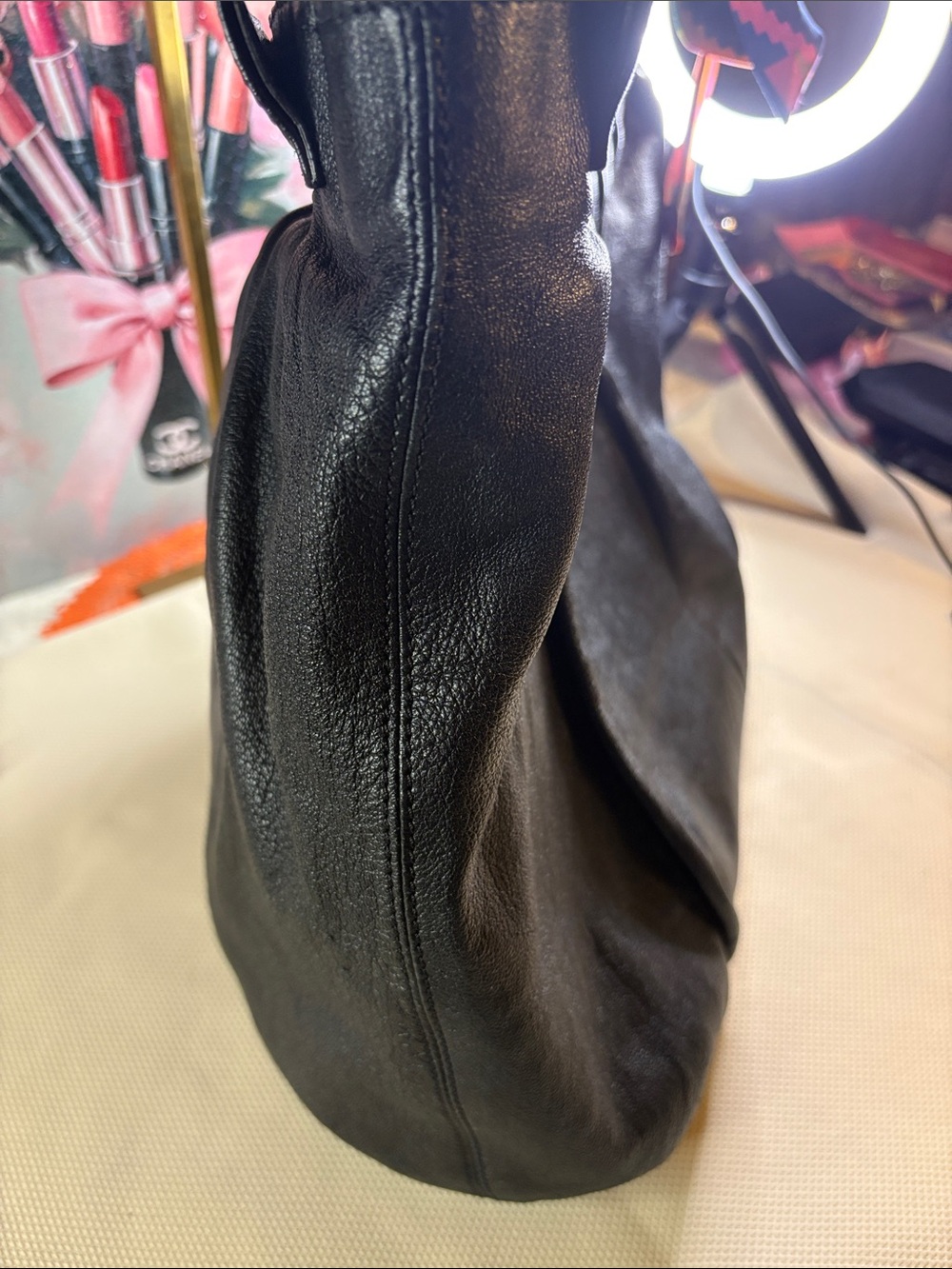 See by Chloé Black Leather Shoulder Bag with Multicolor Scarf Accent - Picture 8 of 13